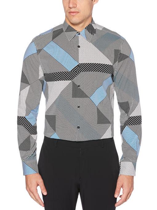 Perry Ellis Slim Fit Stretch Geo Print Shirt