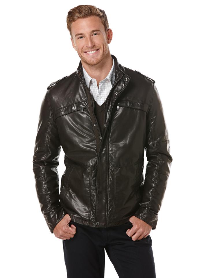 Perry Ellis Faux Leather 4 Pocket Jacket