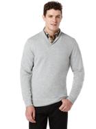 Perry Ellis Long Sleeve Rib V-neck Jacket