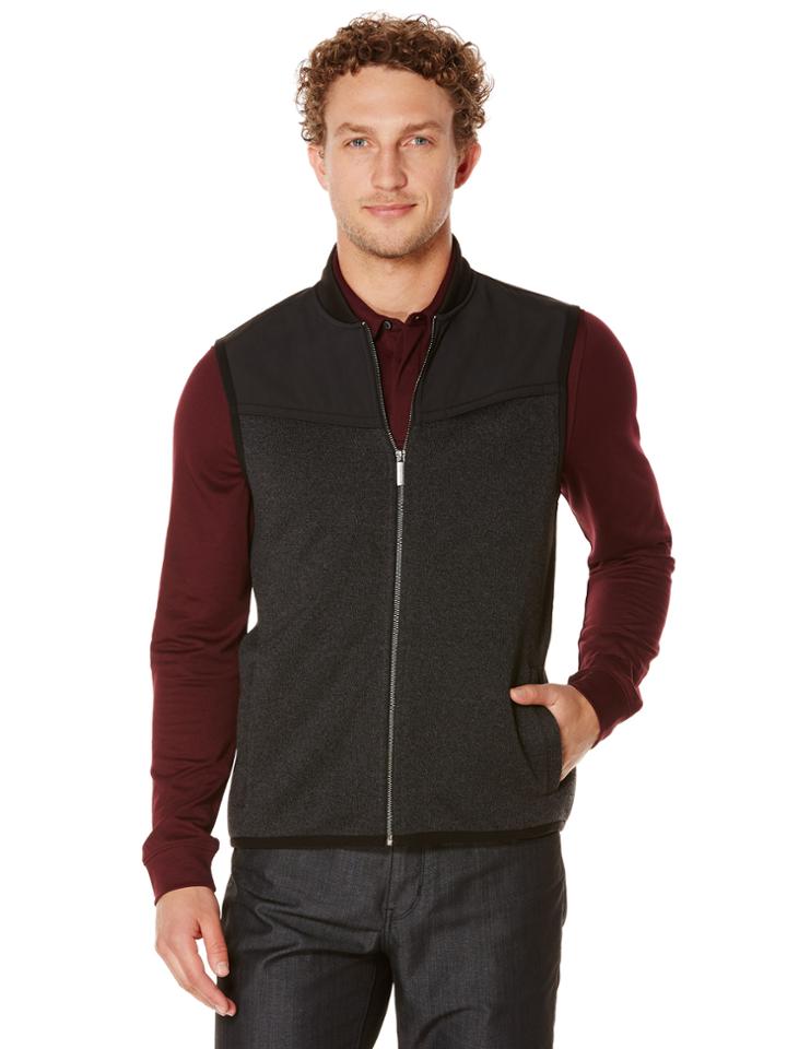 Perry Ellis Sleeveless Mixed Media Vest