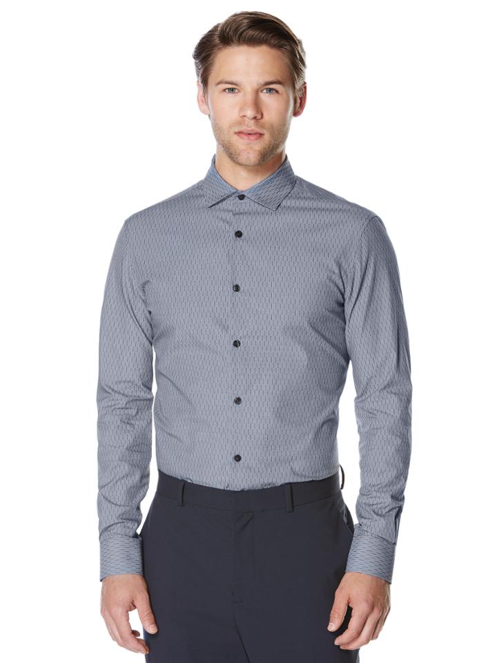 Perry Ellis Iridescent Textured Dash Stitch Shirt