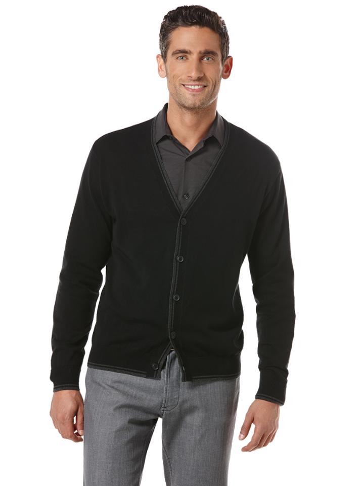 Perry Ellis Long Sleeve Cotton Cardigan