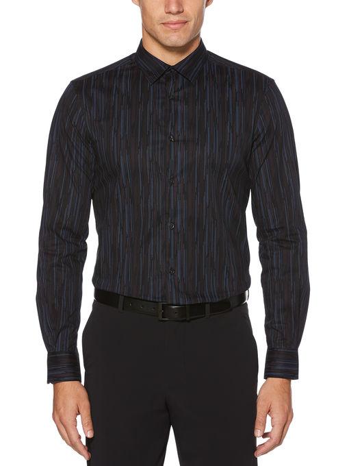 Perry Ellis Vertical Line Print Stretch Shirt