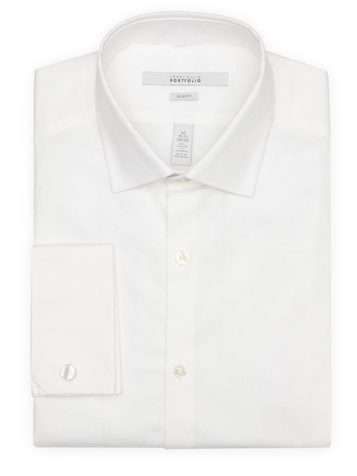 Perry Ellis Slim Fit French Cuff Dress Shirt