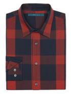 Perry Ellis Roll-up Sleeve Plaid Shirt