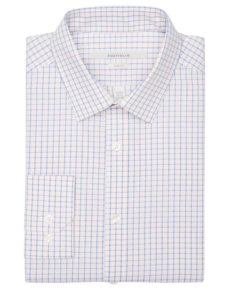 Perry Ellis Slim Fit Diamond Check Dress Shirt