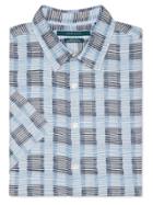 Perry Ellis Short Sleeve Multi-color Wavy Stripe Shirt