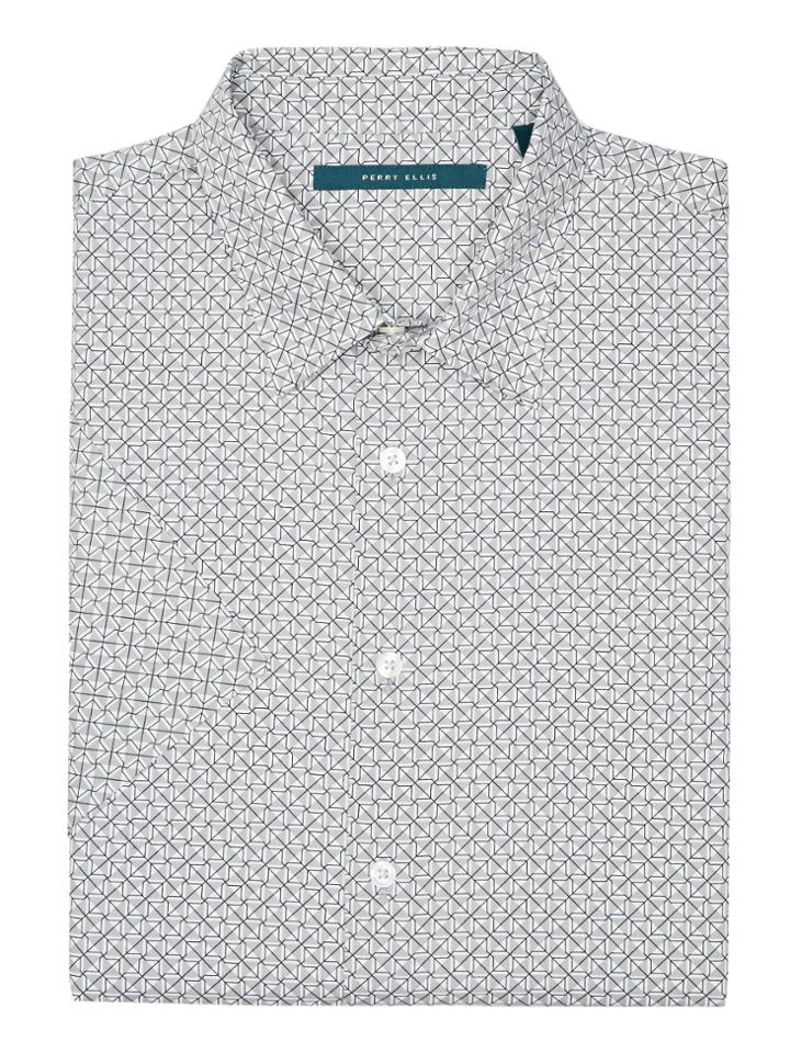 Perry Ellis Short Sleeve Kaleidoscope Button-down Shirt
