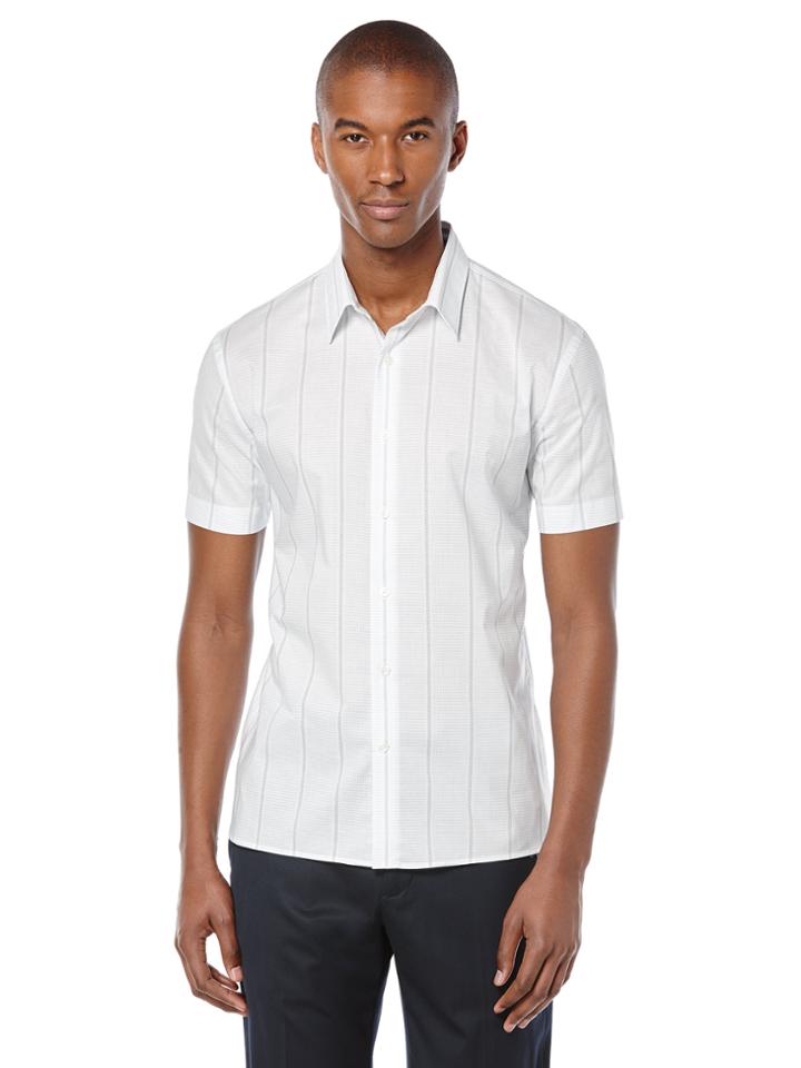 Perry Ellis Exclusive Short Sleeve Vertical Stripe Shirt
