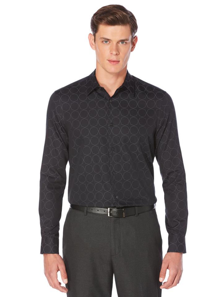 Perry Ellis Octagon Jacquard Fabric Shirt