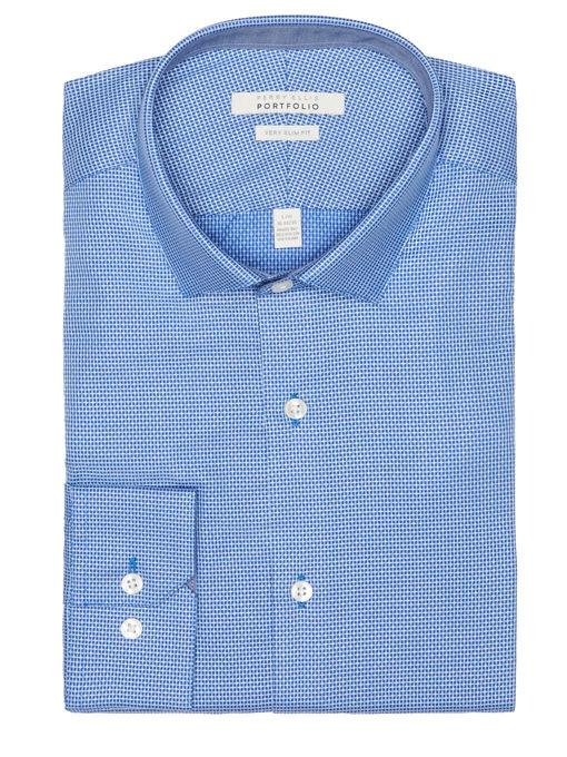 Perry Ellis Slim Blue Dobby Dress Shirt