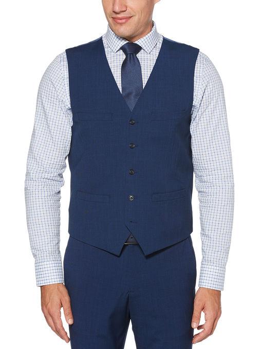 Perry Ellis Slim Fit Stretch Textured Slub Suit Vest