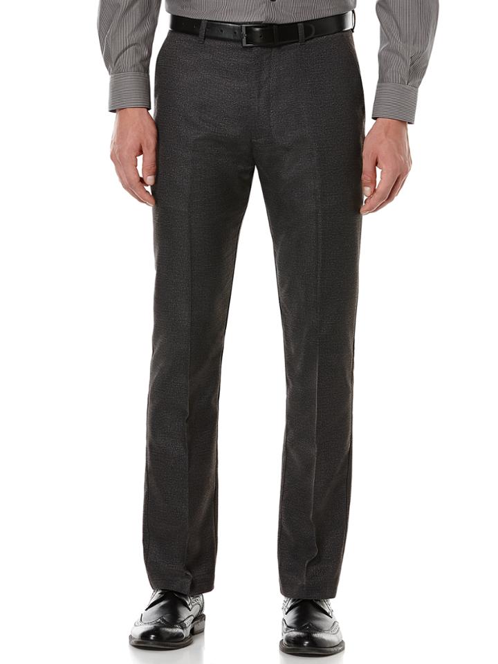 Perry Ellis Slim Fit Brushed Pattern Dress Pant
