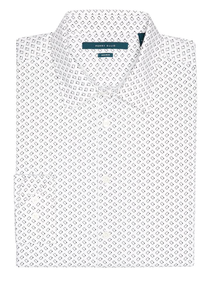 Perry Ellis Non-iron Staggered Rectangle Shirt