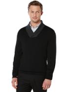 Perry Ellis Colorblock Shawl Sweater