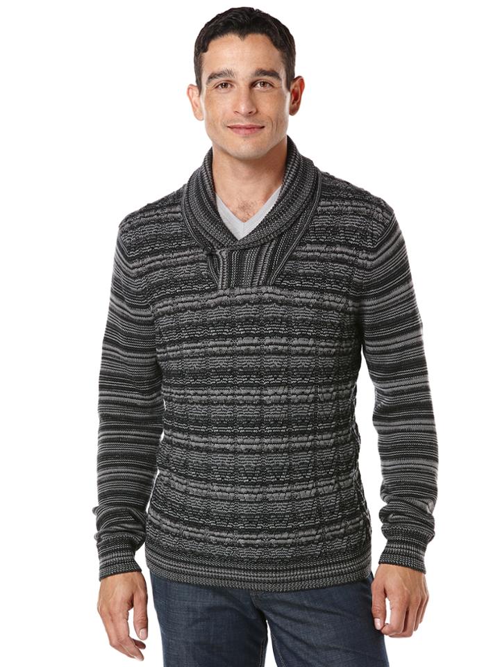 Perry Ellis One Button Shawl Collar Sweater