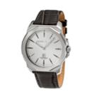 Perry Ellis Decagon Silver Leather Watch