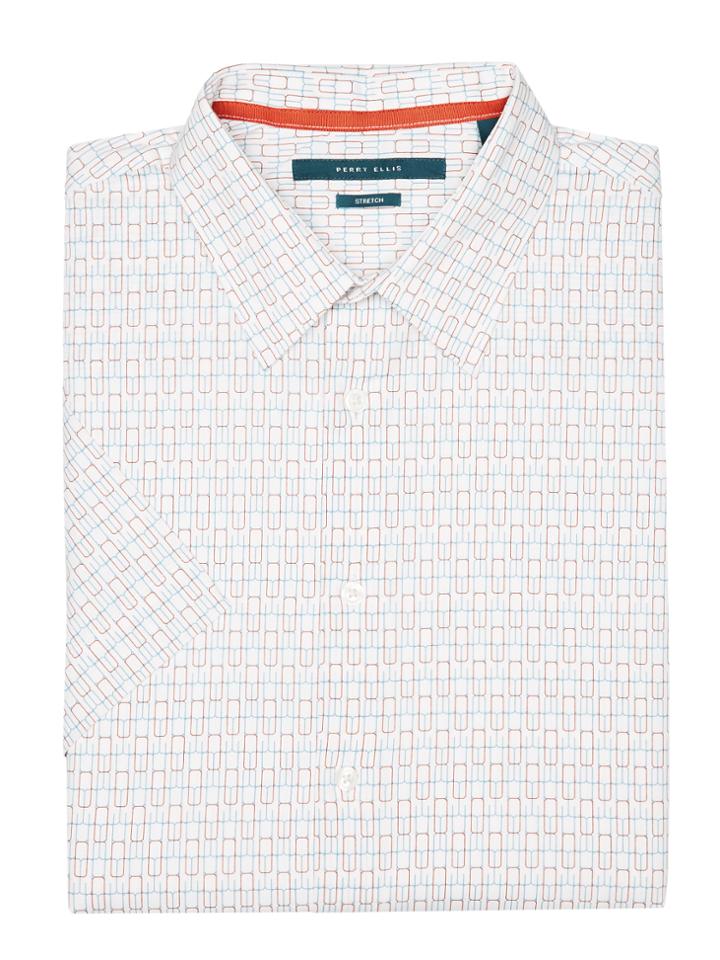 Perry Ellis Short Sleeve Geo Print Shirt