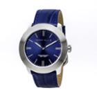 Perry Ellis Slim Line Navy Leather Watch