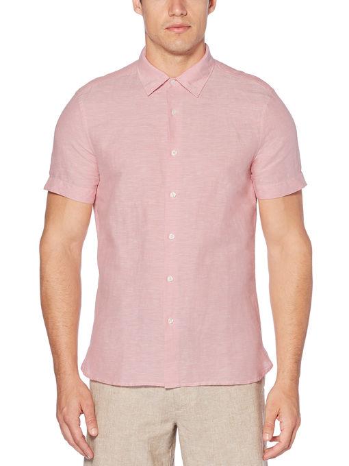 Perry Ellis Solid Linen Blend Shirt