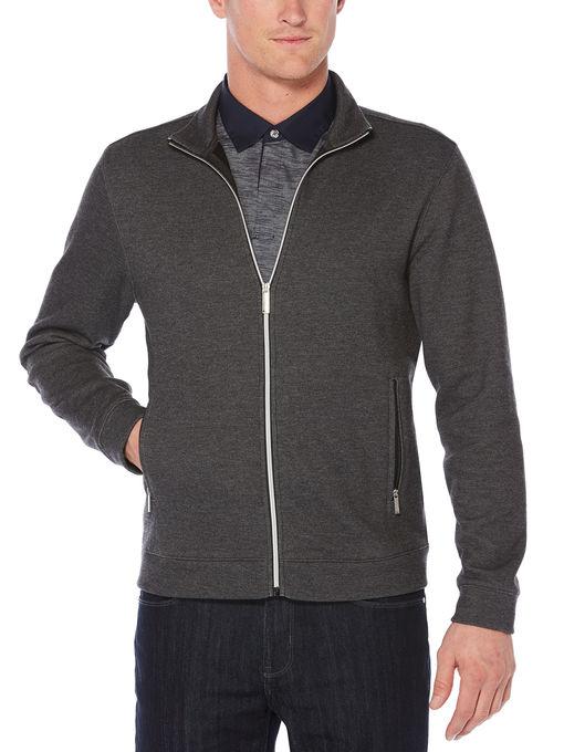Perry Ellis Heathered Full-zip Jacket