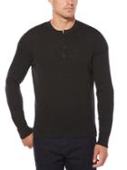 Perry Ellis Lightweight Heathered Henley Sweater