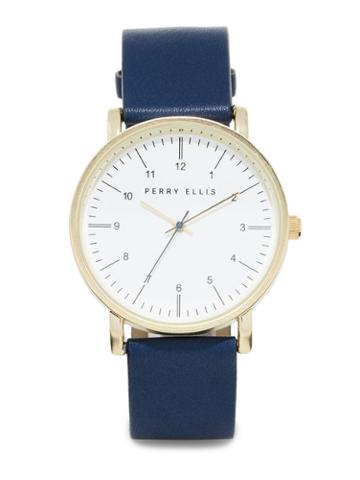 Perry Ellis Perry Ellis Portfolio Navy Gold Watch