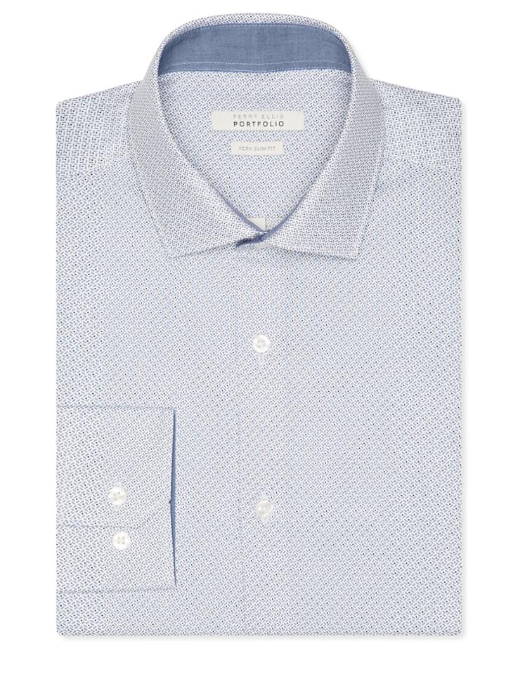 Perry Ellis Very Slim Geo Print Dress Shirt