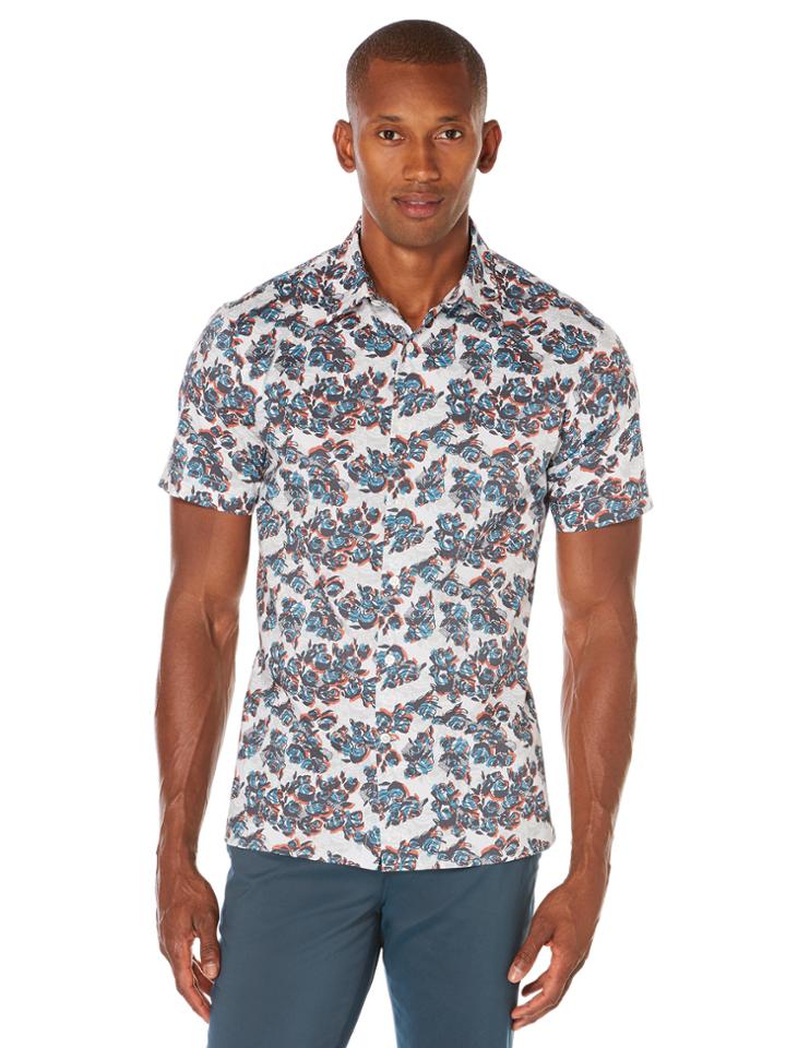 Perry Ellis Short Sleeve Exclusive Floating Floral Shirt