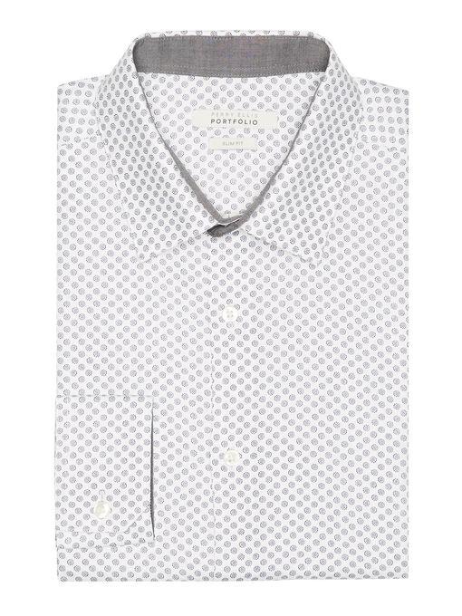 Perry Ellis Slim Fit Geo Print Dress Shirt