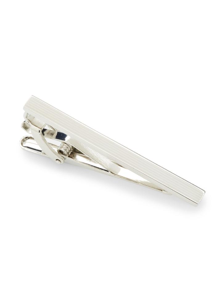 Perry Ellis Silver Striped Tie Bar