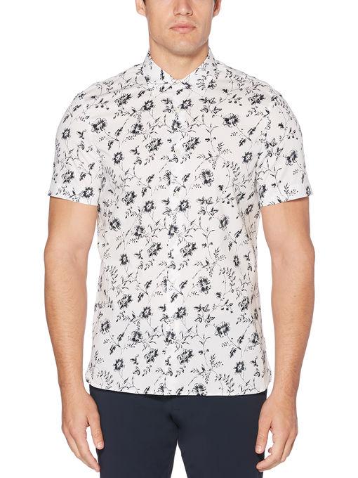Perry Ellis Slim Fit Dark Floral Print Shirt