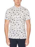 Perry Ellis Slim Fit Dark Floral Print Shirt