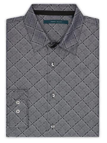 Perry Ellis Large Diamond Jacquard Fabric Shirt