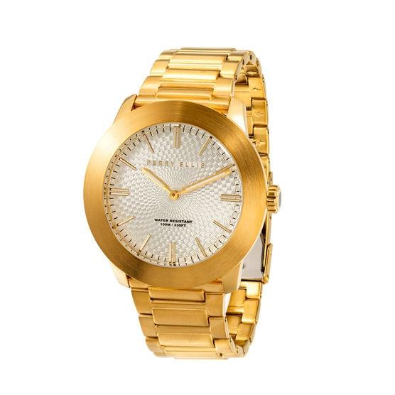 Perry Ellis Slim Line White Stainless Steel Watch