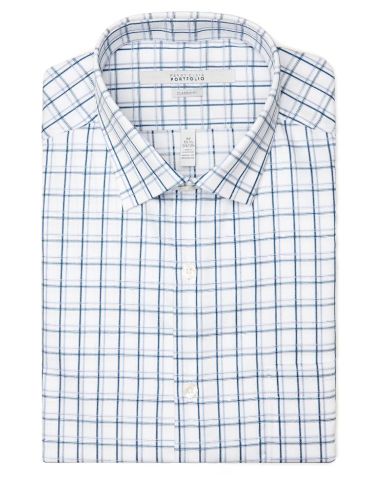 Perry Ellis Classic Fit Windowpane Dress Shirt