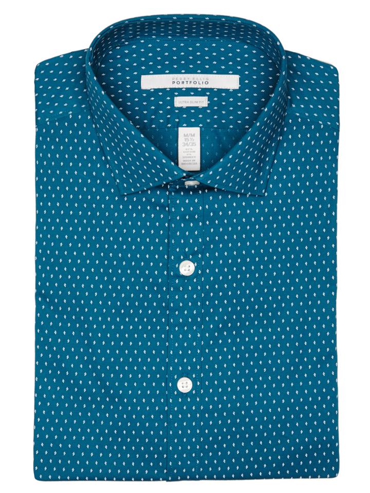 Perry Ellis Ultra Slim Scatter Block Dress Shirt