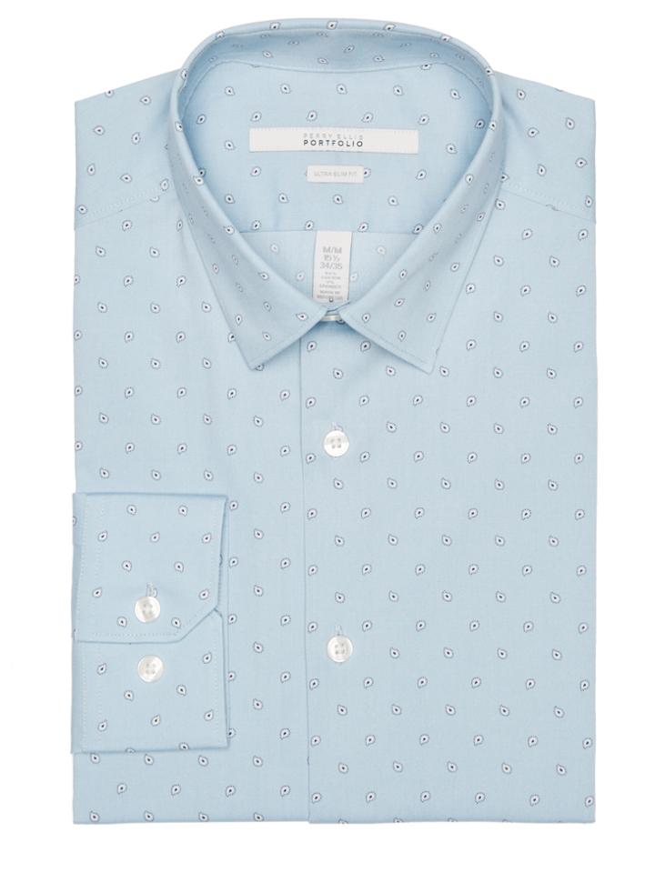 Perry Ellis Ultra Slim Scattered Paisley Dress Shirt