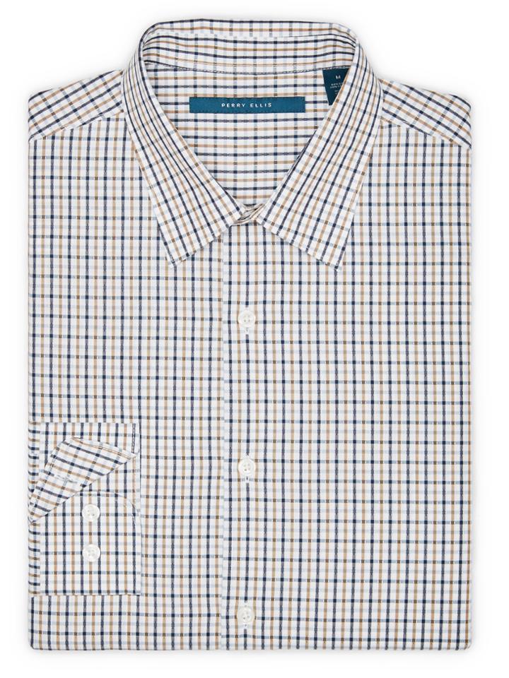 Perry Ellis Multi Color Dobby Check Shirt