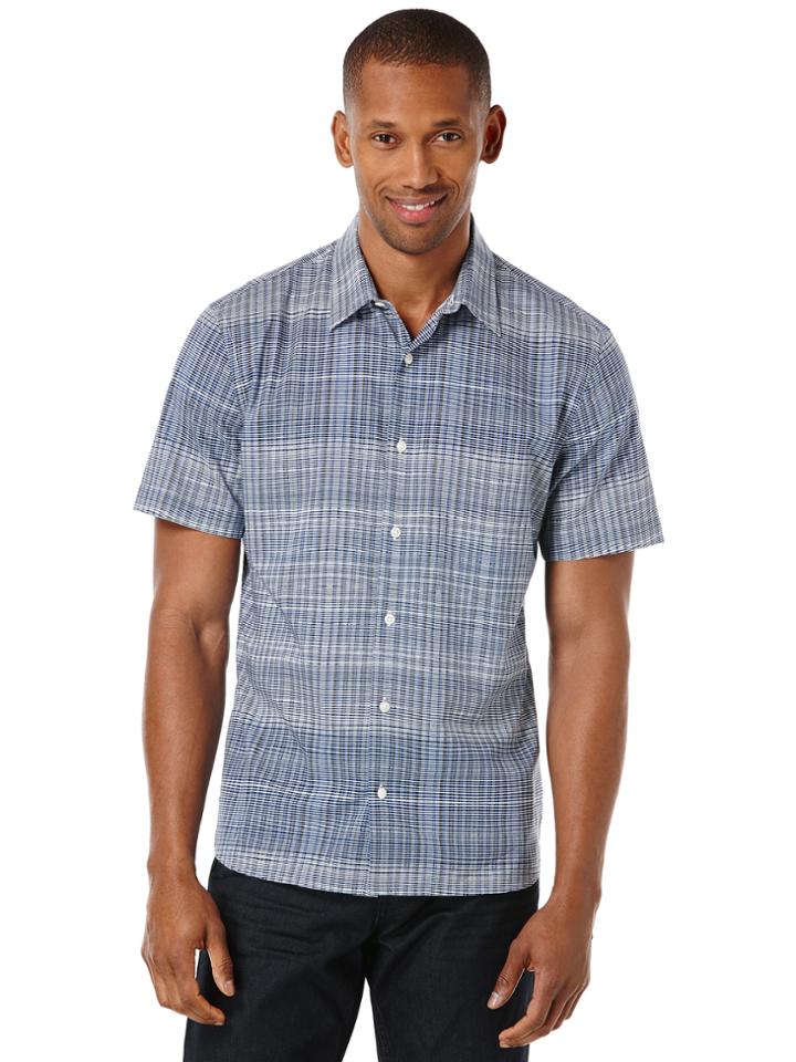 Perry Ellis Short Sleeve Wavy Stripe Shirt