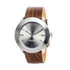 Perry Ellis Unisex Slim Line Grey Leather Watch