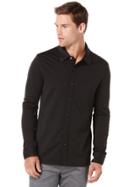 Perry Ellis Slim Fit Travel Luxe Button Front Polo