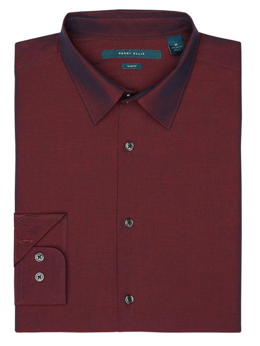 Perry Ellis Non-iron Iridescent Chambray Shirt