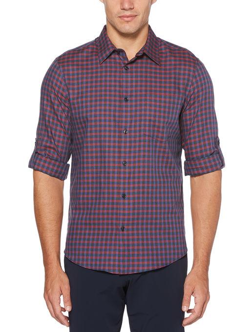 Perry Ellis Untucked Checked Print Shirt