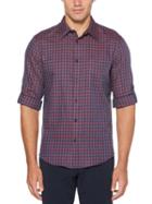 Perry Ellis Untucked Checked Print Shirt