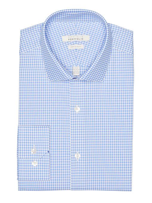 Perry Ellis Very Slim Fit Gingham Dress Shirt