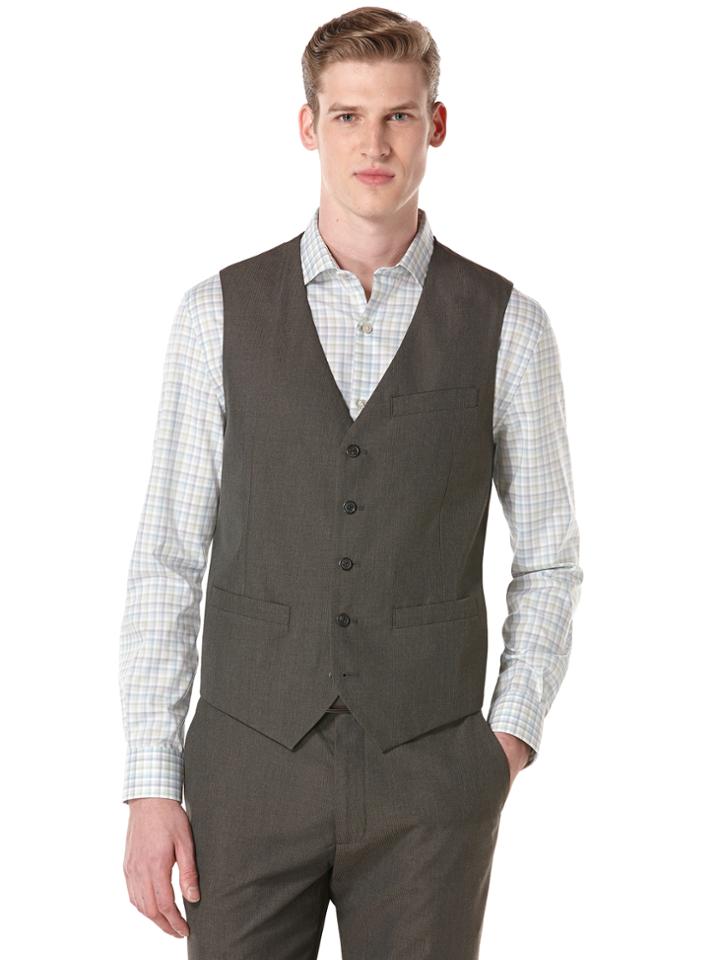 Perry Ellis Corded Twill Stripe 5 Button Suit Vest