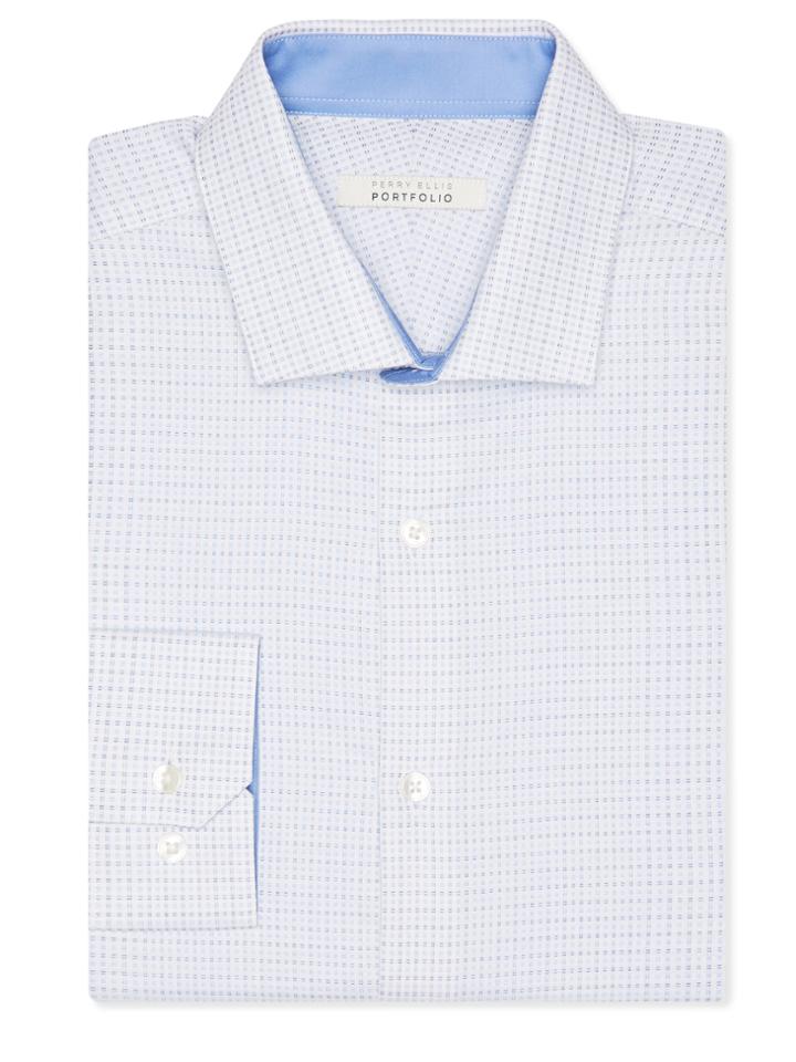Perry Ellis Very Slim Dobby Square Dress Shirt