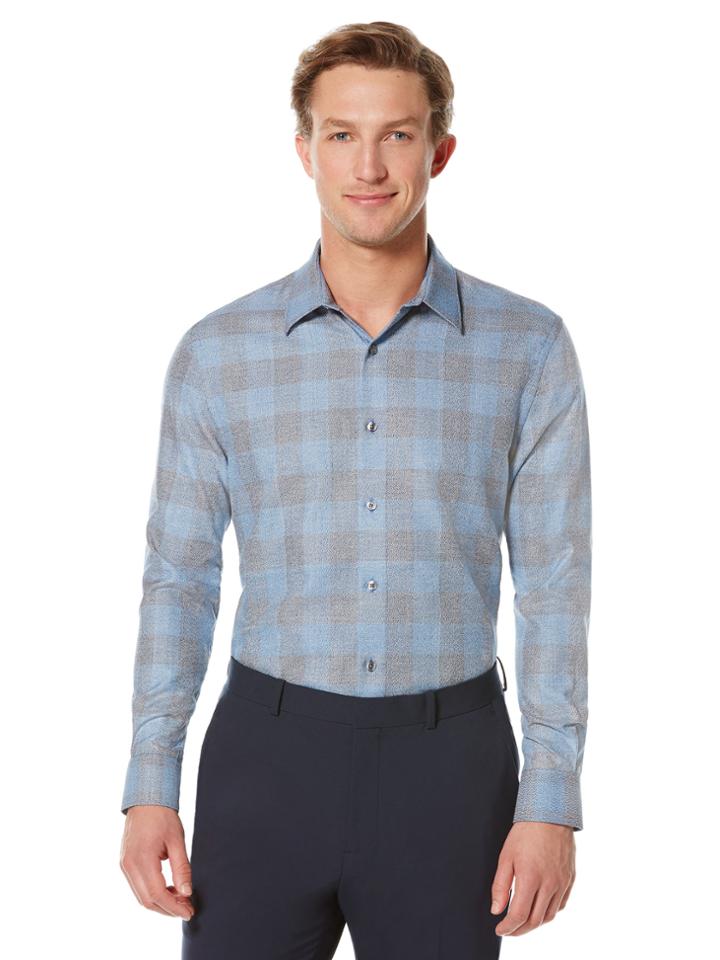 Perry Ellis Large Buffalo Check Heathered Shirt