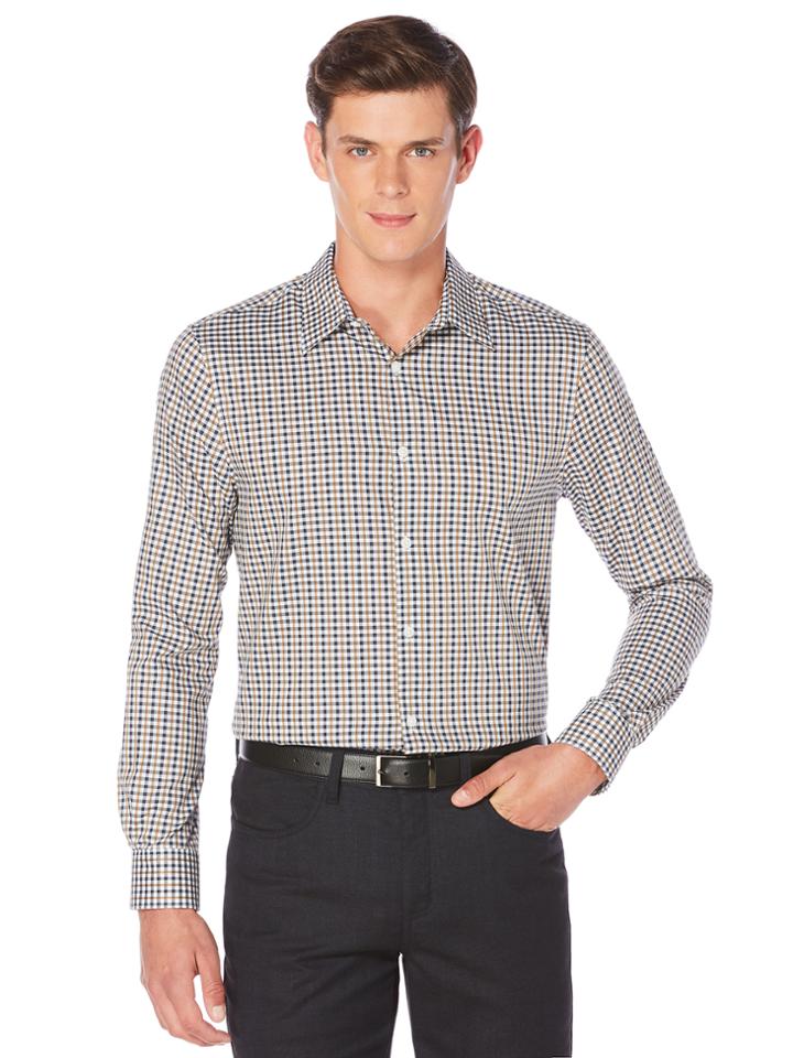 Perry Ellis Non-iron Multicolor Small Check Shirt